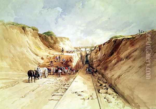Construction of a Railway line, 1841 Oil Painting - George Childes
