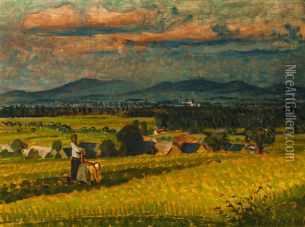 Landschaft In Der Umgebung Von Kromeriz (kremsier) Oil Painting - Oldrich Kerhart