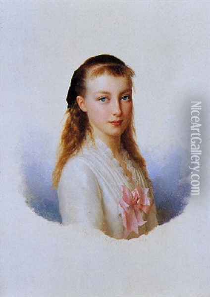 Portrait De La Princesse Louise D'orleans Oil Painting - Louis Stanislas Faivre-Duffer