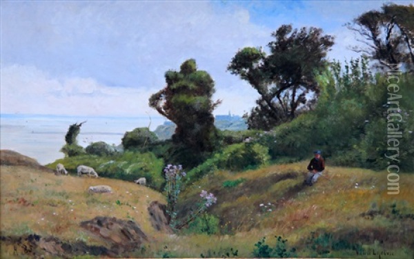Villerville Oil Painting - Louis Valere Lefebvre