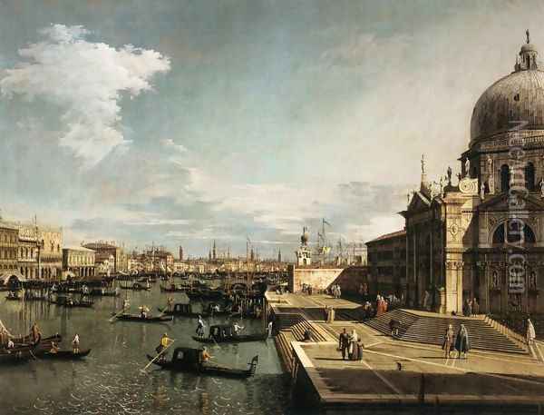 Entrance to the Grand Canal and the Church of La Salute Oil Painting - (Giovanni Antonio Canal) Canaletto