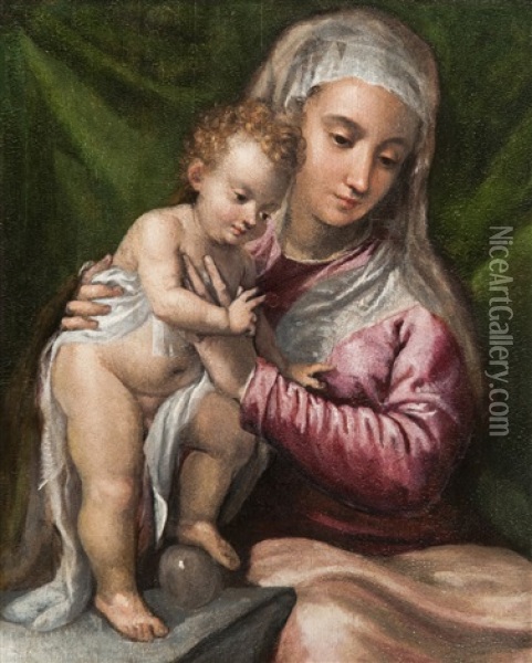 Madonna Col Bambino Oil Painting - Orlando Flacco