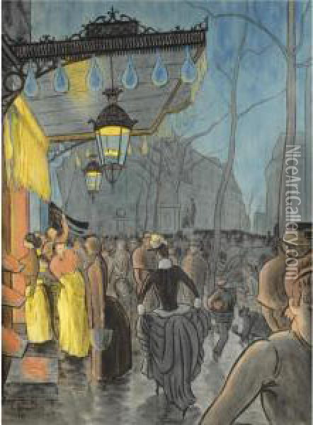 L'avenue De Clichy, Paris Oil Painting - Louis Anquetin