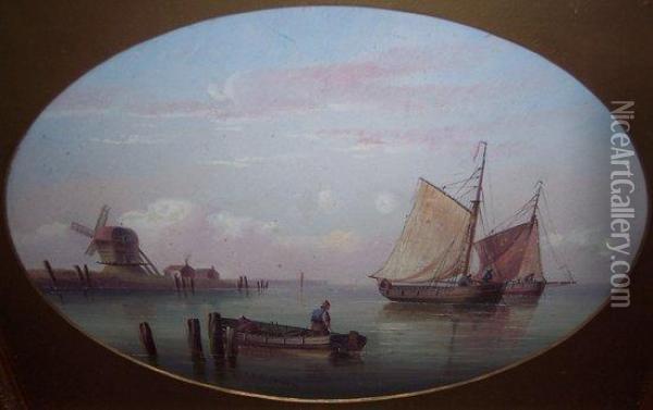 Fishing Boats Oil Painting - Edward King Redmore