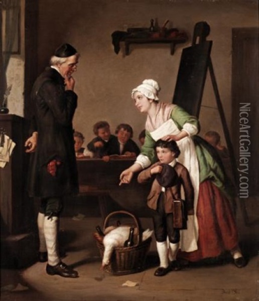 The Schoolmaster's Privilege Oil Painting - David Joseph Bles