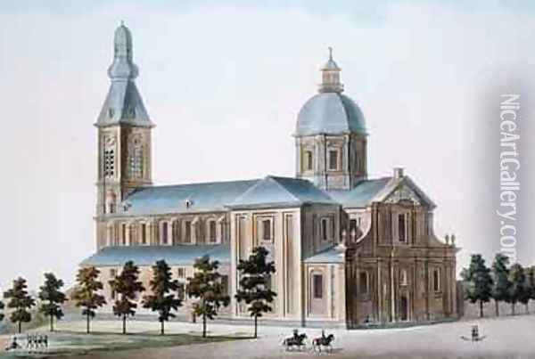 Church of St Pierre at Ghent from Choix des Monuments Edifices et Maisons les plus remarquables du Royaume des Pays Bas Oil Painting - Pierre Jacques Goetghebuer