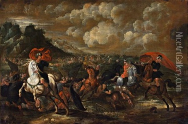 Batalla Oil Painting - Esteban March
