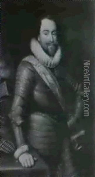 Bildnis Des Oberst Graf Johann Ernst Um 1614 Oil Painting - Michiel Janszoon van Mierevelt