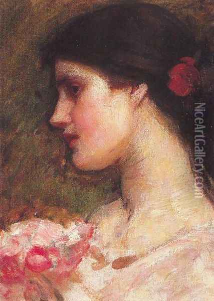 Camellias 1910 Oil Painting - John William Waterhouse