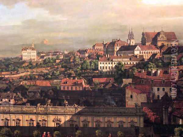View on Warsaw from Royal Castle fragment Oil Painting - (Giovanni Antonio Canal) Canaletto