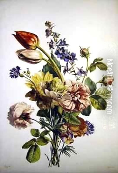 Study of a bunch of flowers Oil Painting - Antoine Berjon