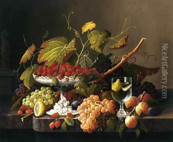 An Abundance of Fruit Oil Painting - Severin Roesen