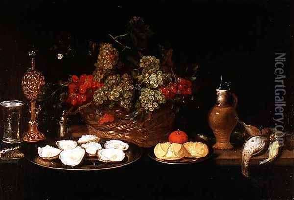 Still Life with Oysters Oil Painting - Frans Ykens