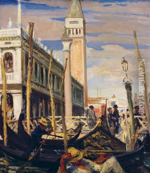Vue De Venise Oil Painting - Jacques-Emile Blanche