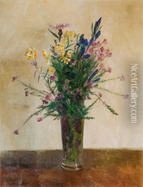 Bunch Of Flowers Oil Painting - Julius Von Ehren