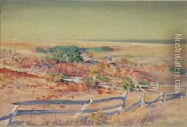 Landscape With A Fence Oil Painting - Dodge Macknight
