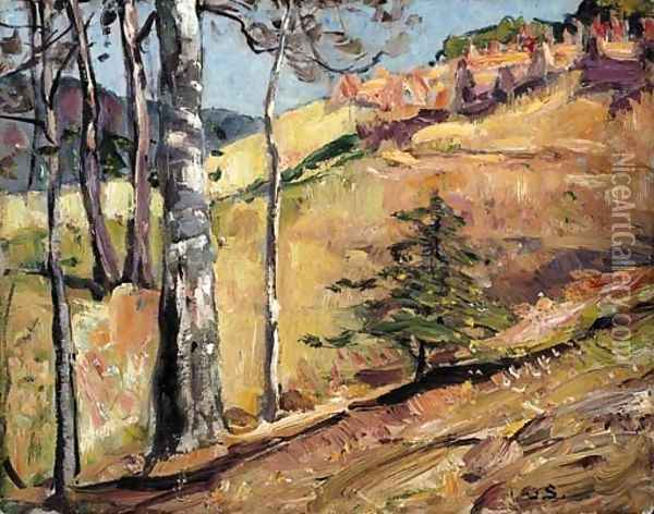 Spring Hillside Oil Painting - George Gardner Symons