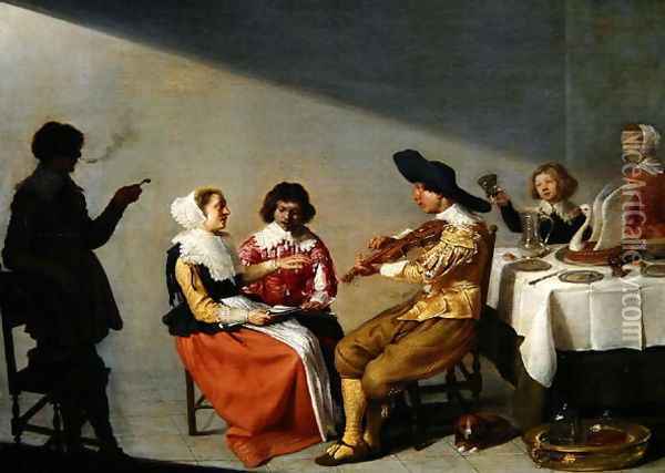 A Musical Party, 1631 Oil Painting - Jacob van Velsen