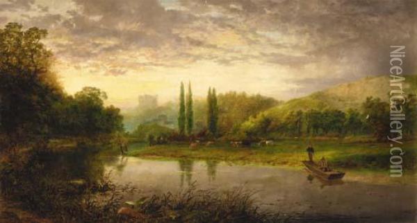 Guildford Castle, Surrey Oil Painting - Robert Gallon