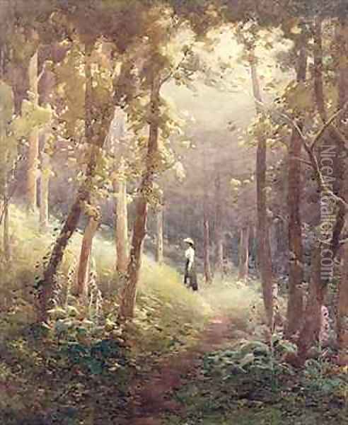 A Woodland Glade Oil Painting - John Farquharson