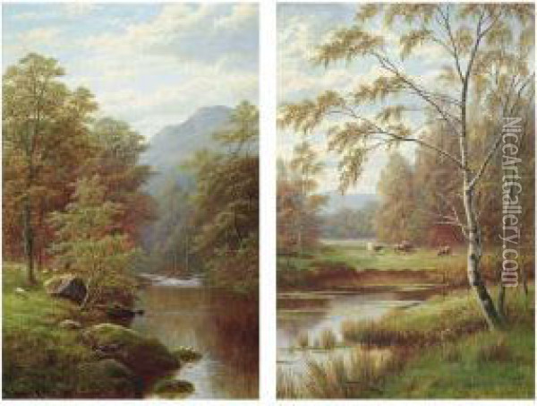 View Near Rokeby, Barnard Castle Oil Painting - William Mellor