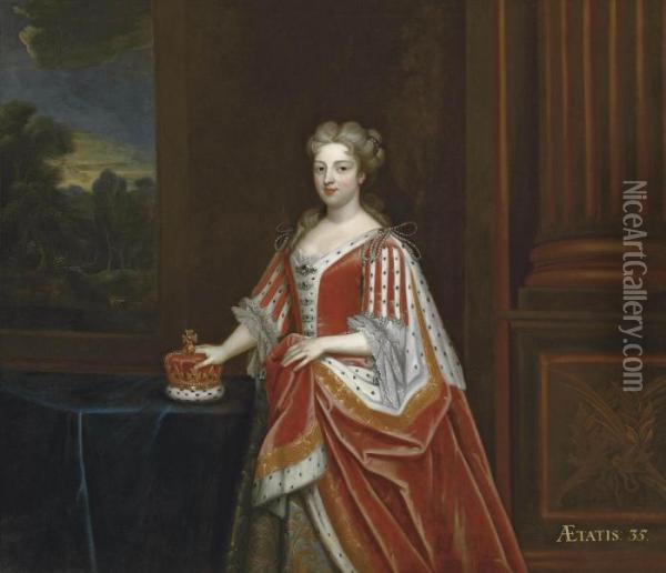 Portrait Of Caroline Oil Painting - Sir Godfrey Kneller