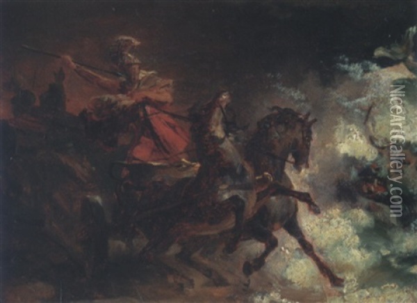 Hippolyte Et Le Dragon Oil Painting - Louis (Rene L. Maurice) Chancourtois