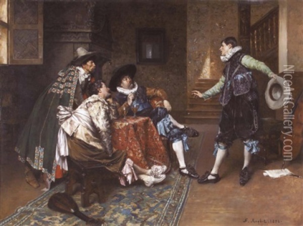 The Troubadors Oil Painting - Ferdinand Victor Leon Roybet