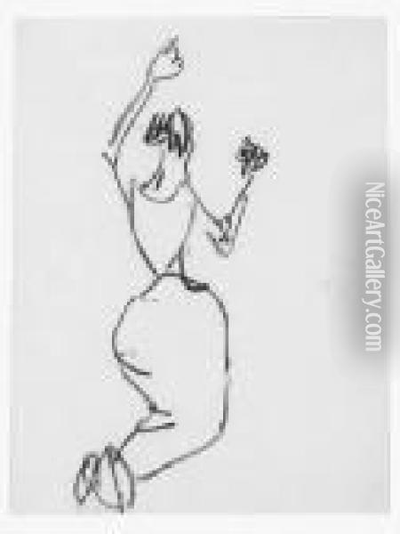 Dancing Figure Oil Painting - Henri Gaudier-Brzeska