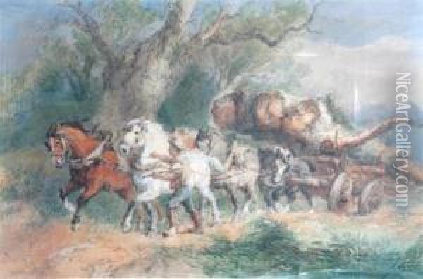 The Timber Wagon Oil Painting - Harden Sidney Melville