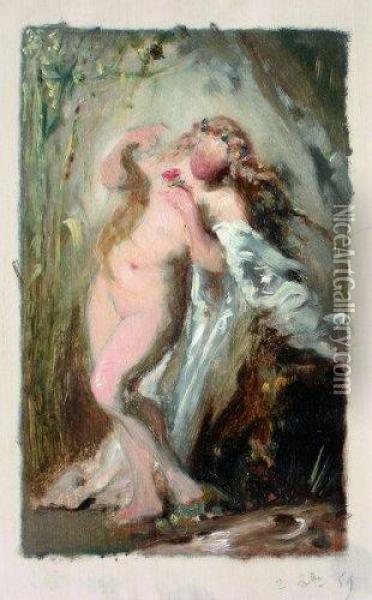 Etude De Femme Nue, Une Draperie Sur Le Bras Gauche Oil Painting - Pierre Oliver Joseph Coomans