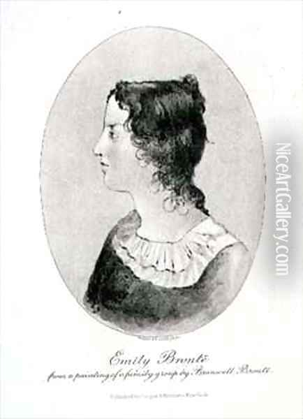 Portrait of Emily Bronte (1818-48) Oil Painting - Patrick Branwell Bronte