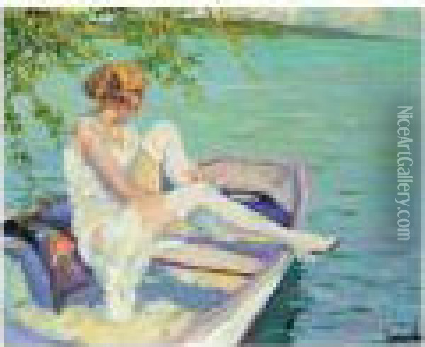 In Der Sonne (in The Sun) Oil Painting - Edward Alfred Cucuel