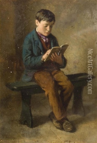 Reading Oil Painting - William Helmsley
