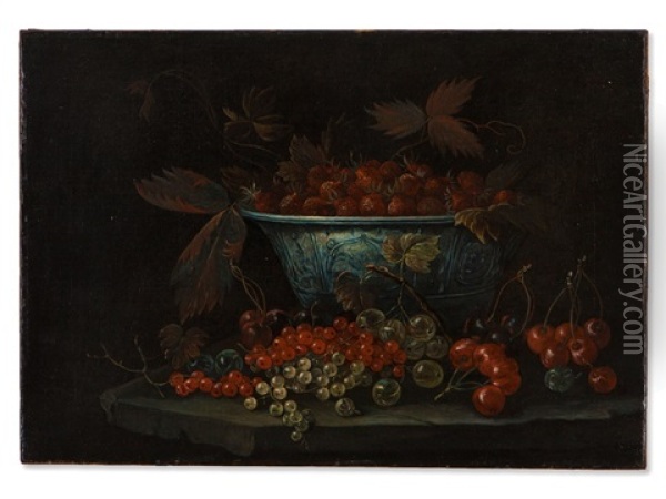 Still Life With Fruit Oil Painting - Francois Garnier