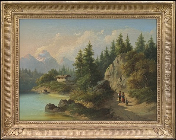 Alpine Landscape Oil Painting - Guido Hampe