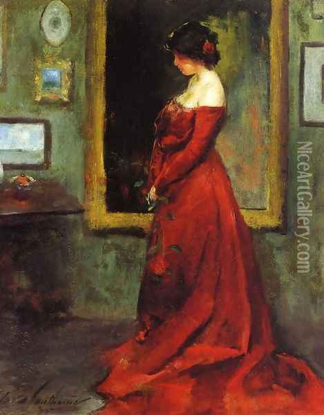 The Red Gown Oil Painting - Charles Hawthorne