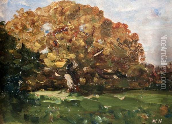 Tree In A Landscape Oil Painting - Nathaniel R.H.A. Hone Ii,