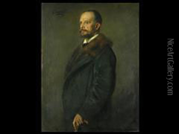 Portrait Des Herrn C. Schmidt Oil Painting - Franz von Lenbach