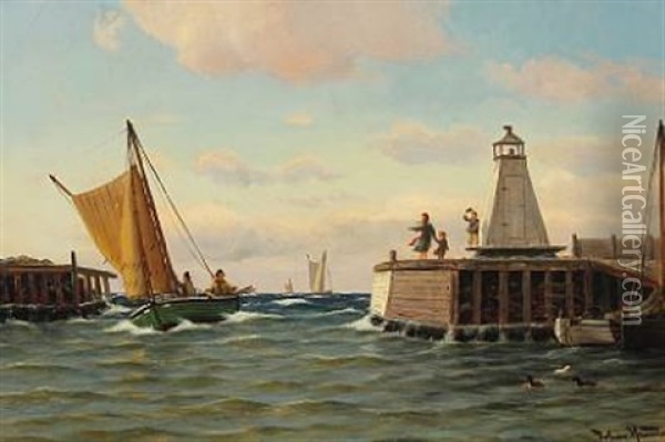 Far Kommer Oil Painting - Johan Jens Neumann