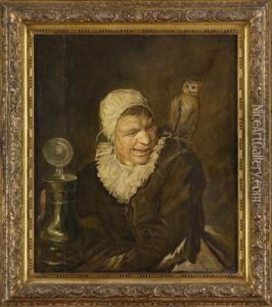 Malle Babbe. Oil Painting - Frans Hals