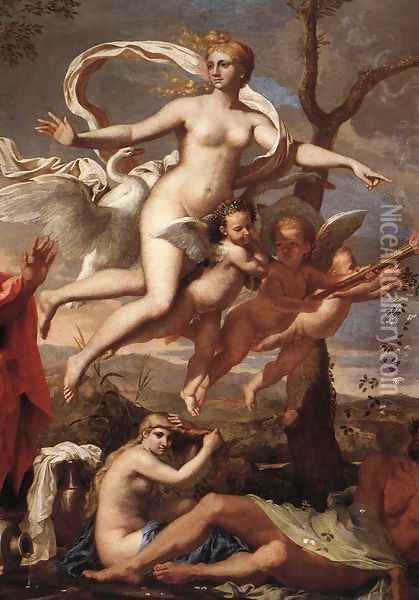 Venus Presenting Arms to Aeneas (detail) 1639 Oil Painting - Nicolas Poussin