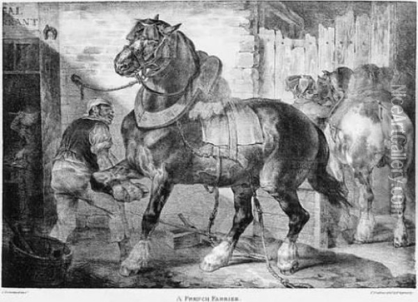 A French Farrier Oil Painting - Theodore Gericault