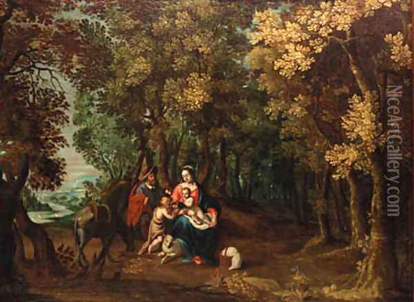 The Rest on the Flight into Egypt Oil Painting - David Vinckboons I