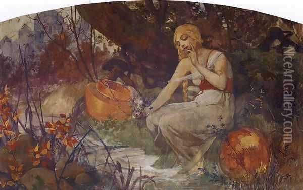 Prophetess, 1896 Oil Painting - Alphonse Maria Mucha