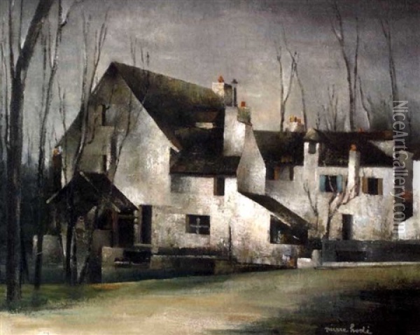 Le Moulin De Jarcy En Hiver Oil Painting - Pierre Hode