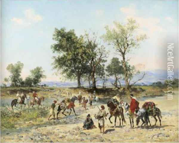 Le Passage Du Gue Oil Painting - Georges Washington