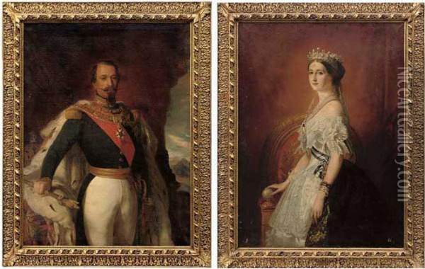Portrait Of Emperor Napoleon Iii Oil Painting - Franz Xavier Winterhalter