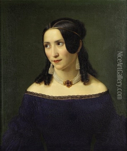 Portrait Of A Lady Oil Painting - Friedrich Rudolf Albert Korneck