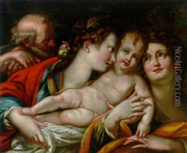 The Mystic Marriage Of Saint Catherine Of Alexandria Oil Painting - Giulio Cesare Procaccini